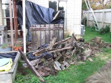 The future patio area/temporary woodpile thing got worse before it got better.